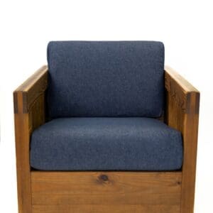 Wooden chair with fabric admiral denim cushion