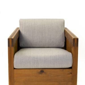 Wooden chair with fabric austere cushion
