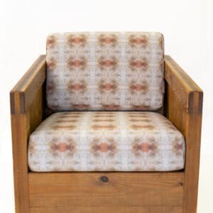Wooden chair with fabric cinnamon cushion