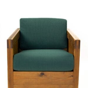 Wooden chair with fabric hunter polyolefin cushion