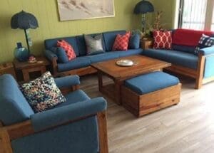 Pine Factory® Chair, Loveseat, and Sofa (In Indigo, with arm pads)